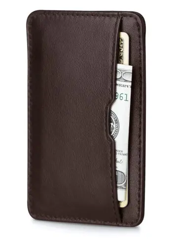 Smart RFID Blocking safe Mens Card Sleeve Wallet Italian Leather minimalist Credit Card Wallet