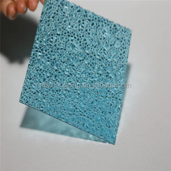 Тисненый лист из поликарбоната с голубым и зеленым опалом