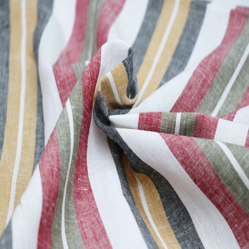 55% cotton 45% linen reactive yarn dyed fabric for clothes shirt pants dress