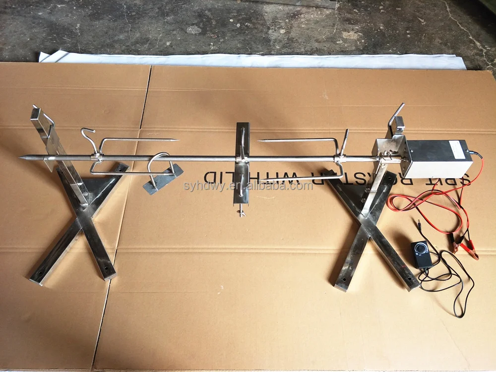 car battery power bank type camping pig rotisserie bbq tripod spit roaster with various speed motor