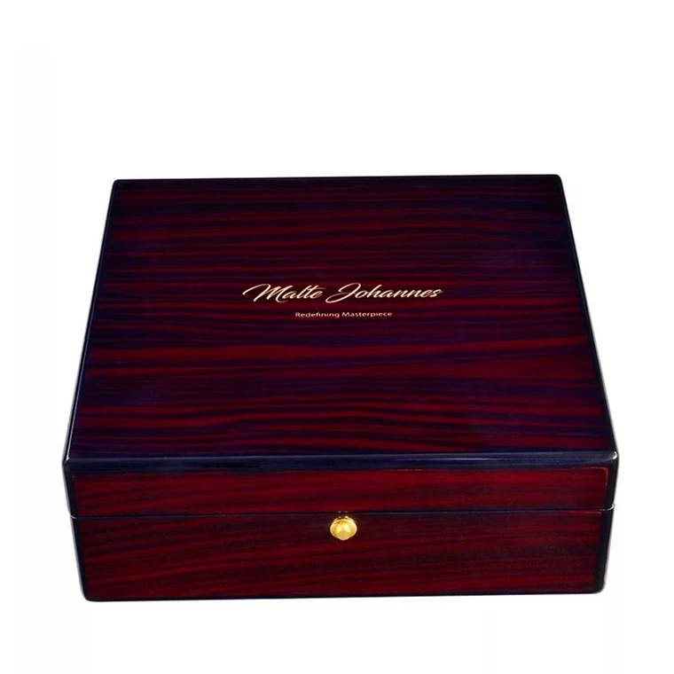 Custom Luxury Glossy Lacquer Empty Phone Box Wooden Cellphone Box