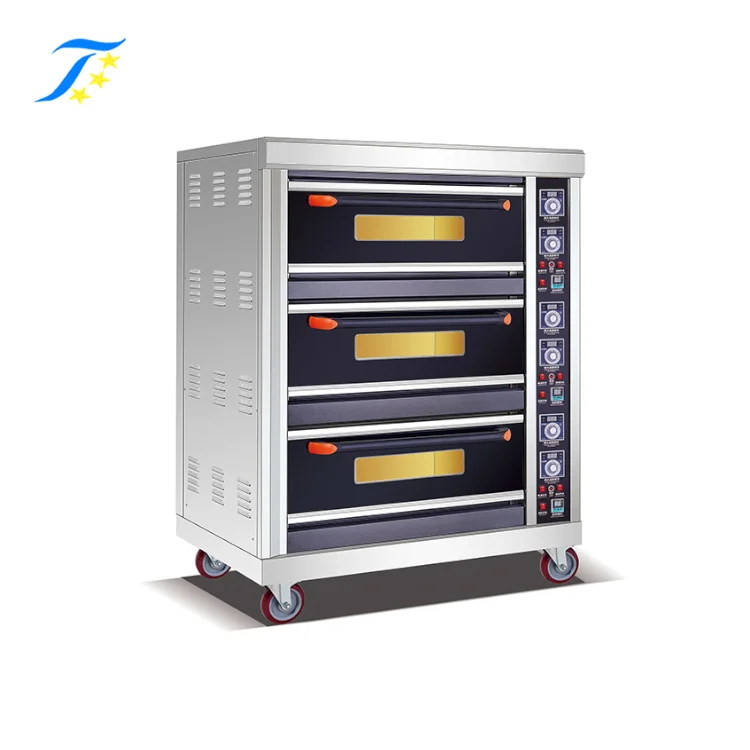 3 Layers 6 Trays Electric Pastry Deck Oven With CE Certificate