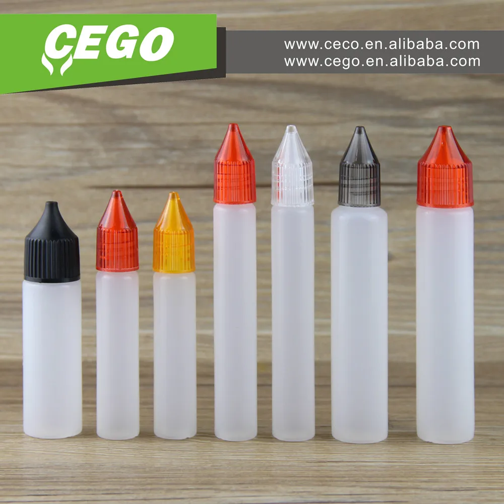 Wholesale Soft PE 30ml 50ML UNICORN BOTTLE E liquid cigarette juice bottle PS clear CAP