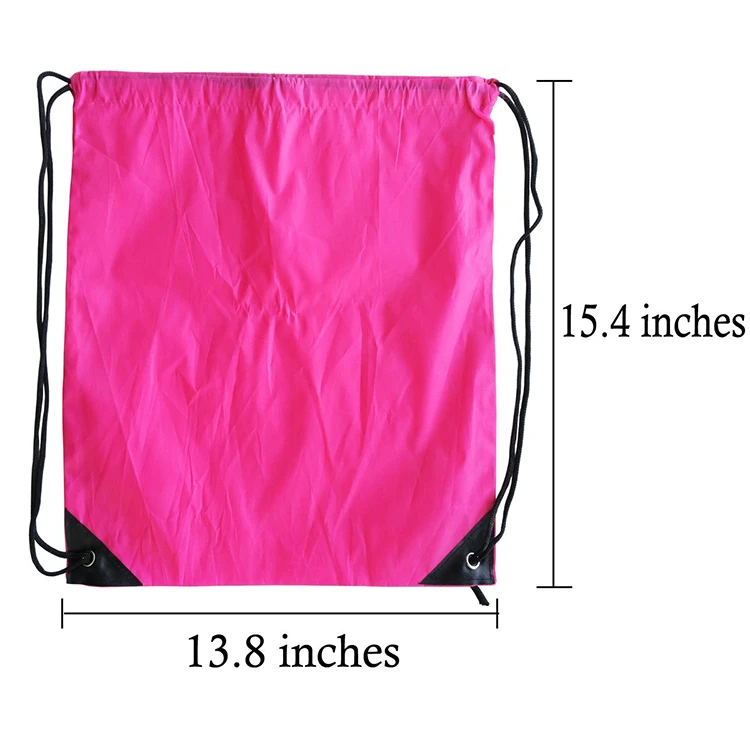Colorful Drawstring Backpack Canvas Shopping Bag String Sack Pack Cinch Tote Nylon Polyester Bag For Gym Traveling