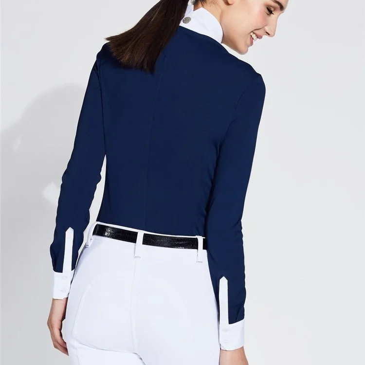 
high quality CoolMax fabric long sleeve equestrian show shirts 