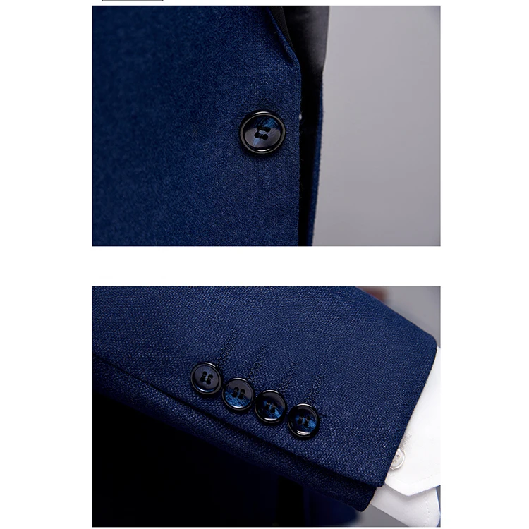 Tailored Italian Fabric With Suit Cover Three Piece Coat Pants Man Business Suit