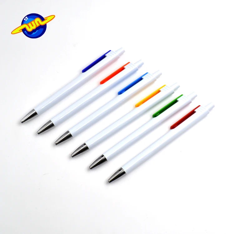 2020 new style cheap simple white color plastic custom pens with logo