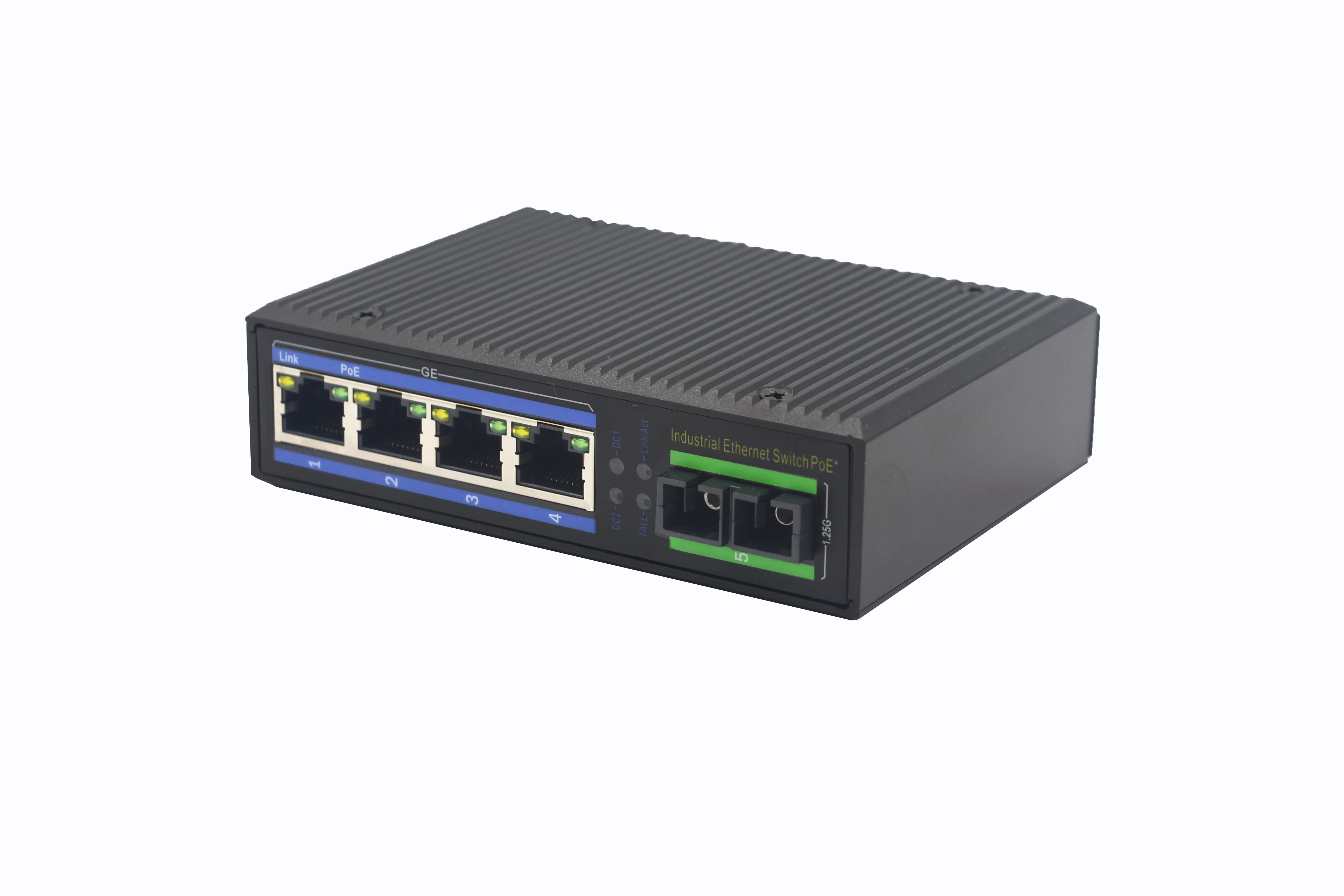 Telecom equipment all gigabit 1fiber SFP with 4 port PoE industrial switch for video camera