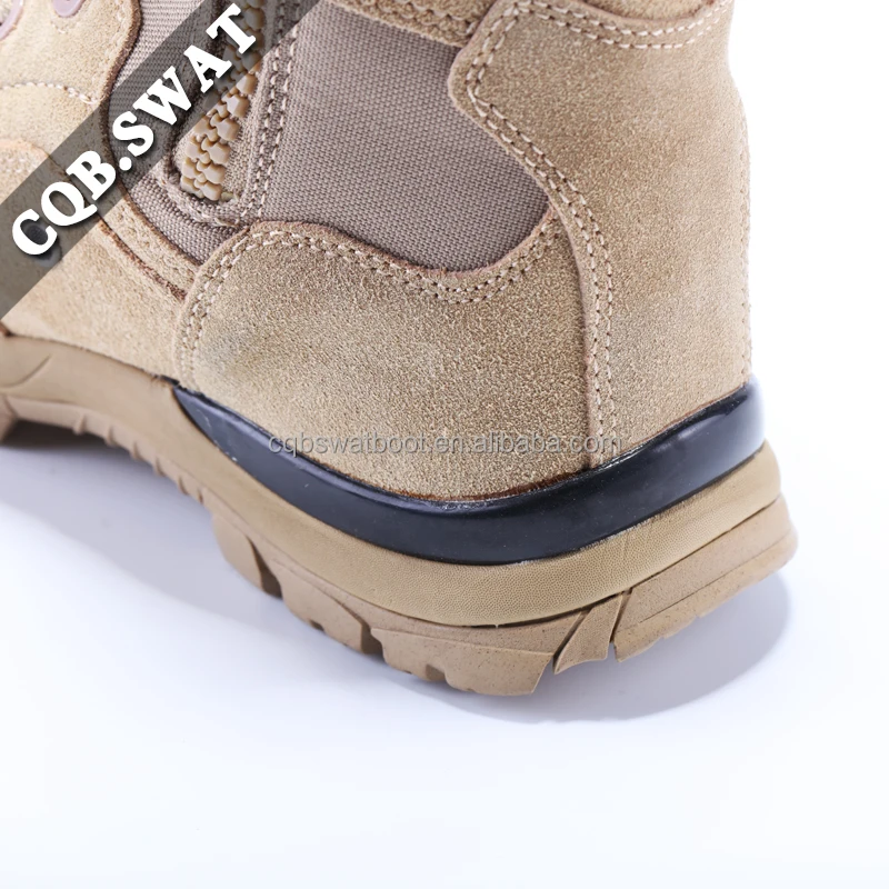 2018 cow genuine leather desert Combat cqb tactical boots side zipper for men