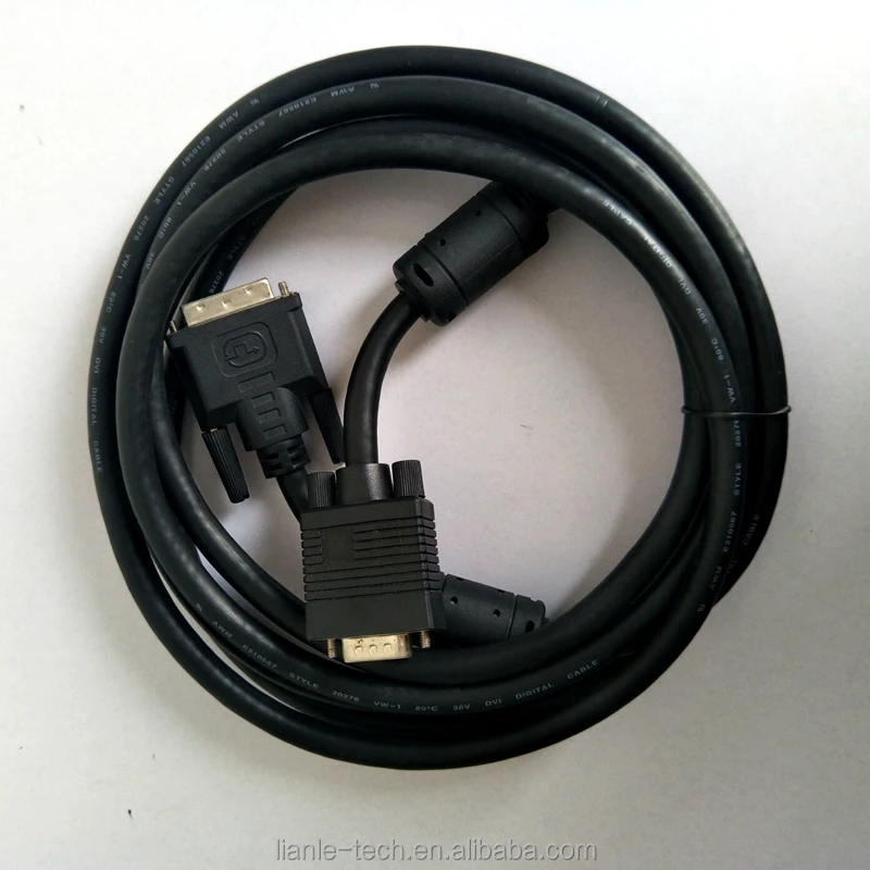Оптовая продажа DVI to VGA линия DVI-D Dual Link 24 + 5 pin типа «папа»/HD15 Мужской Кабели
