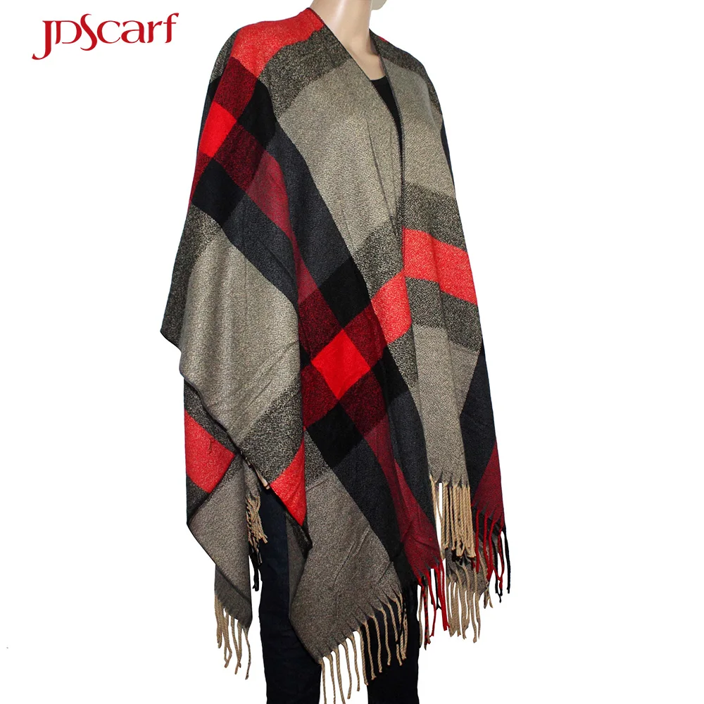 Girls pashmina shawl winter ladies mexican design woolen cashmere women poncho scarf