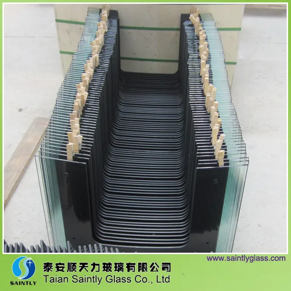 China supply 6mm tempered printed panel glass for range cooker hood parts curved bend black silk screen printing glass