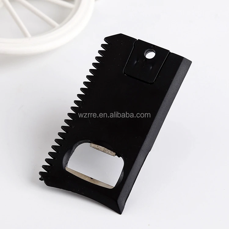 Plastic surfing surfboard wax comb with bottle opener