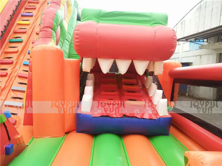 Hot Selling High Quality Inflatable Dragon Dinosaur Movable Mouth Big Slide Playground