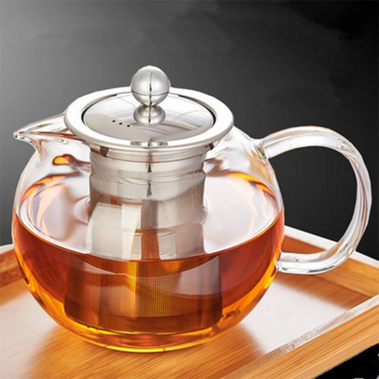 
Classic style pyrex glass teapot with filter 