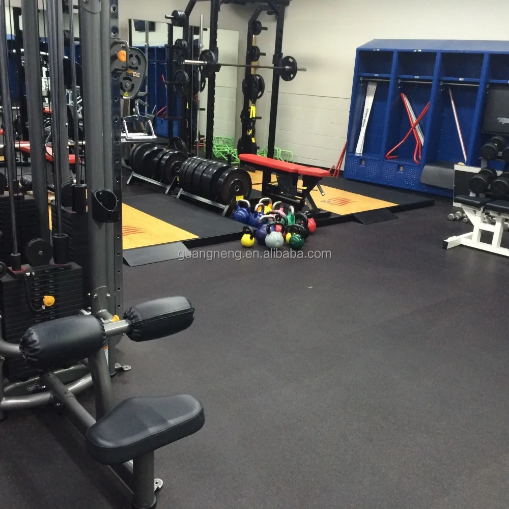 Latest Floor Rubber Gym Mat Black Rubber Tiles Lastic Outdoor Safety Recycled Granules Rubber Floor Tile For Gym