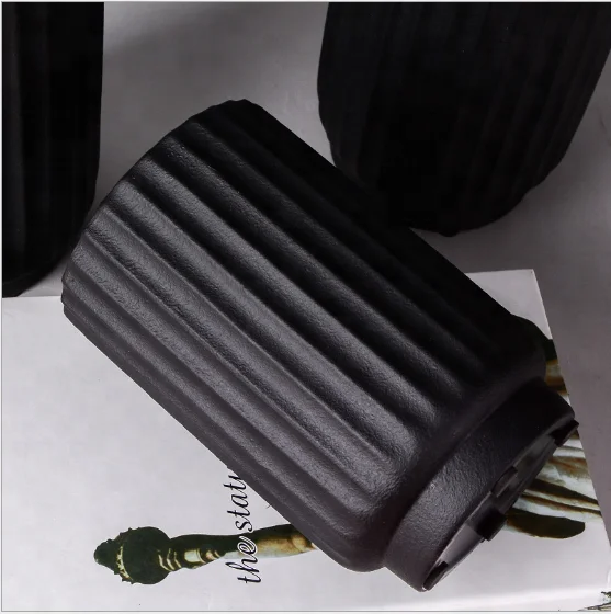 Modern minimalist ceramic vase black wide mouth flowers flower water culture flower Nordic style home decoration jewelry