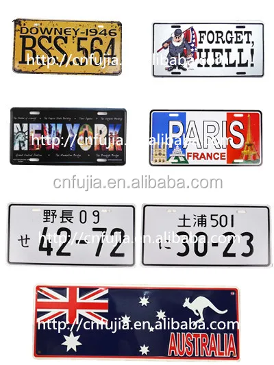 Decorative 3d embossed aluminum metal car license plate number plate