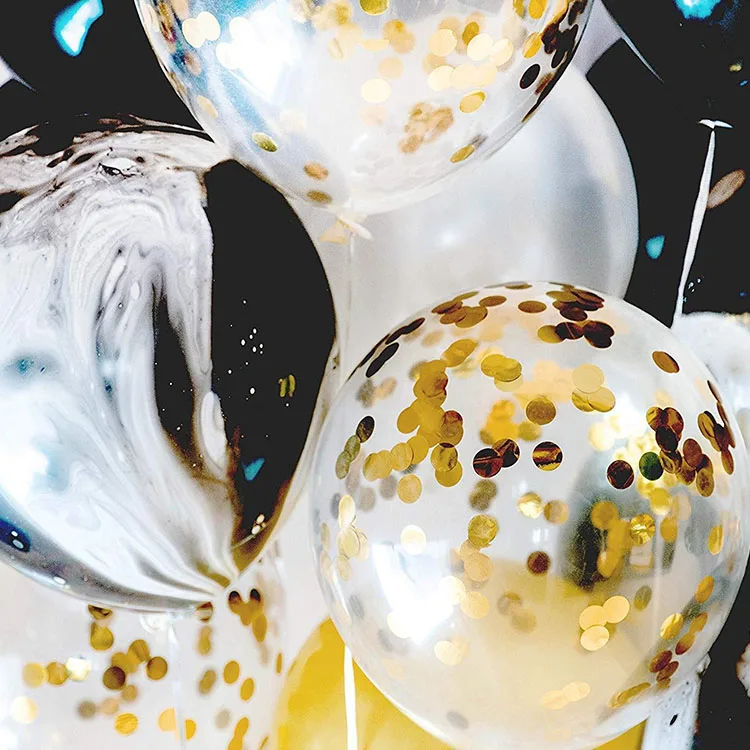 Nicro Wholesale Wedding Decor 40 Piece Organic Marble Black Gold Balloon Garland Arch Kit Wedding Supplies