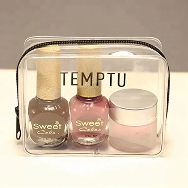 Custom Clear Plastic PVC Mini Pouch Packing Bag For Cosmetics Toiletry Travel Kit Nails Gift