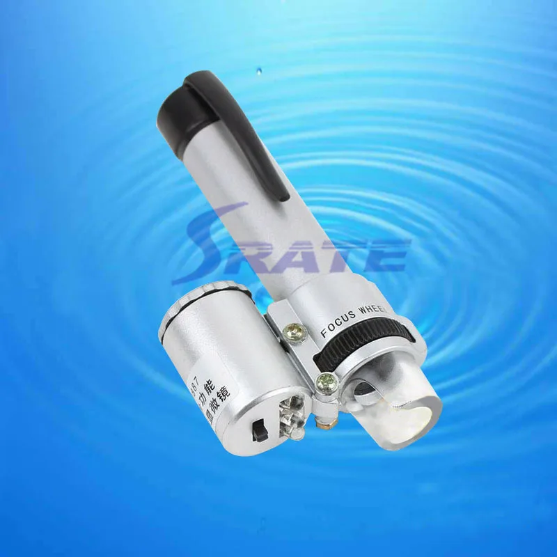 NO.9887 валют Обнаружение 60X карманный микроскоп с УФ-света