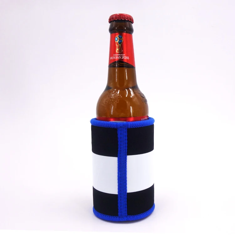 China factory  supply custom top and bottom overlocked ,taped side neoprene stubby holder, 330 ml beer holder