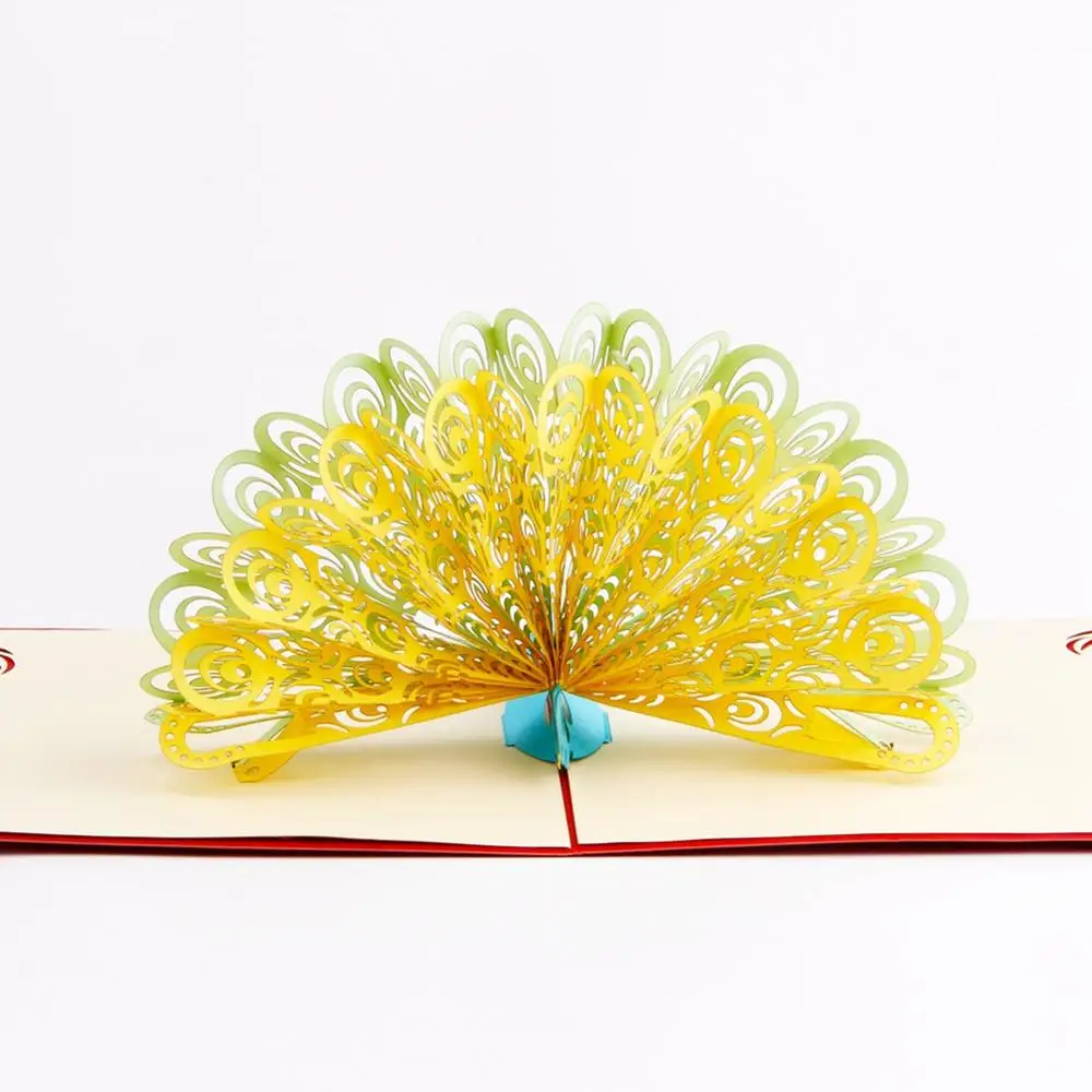 
Pop Up Greeting Cards Purple Peacock Birthday Cards Wedding Invitation Card with Envelope (Retro and Red Covers, Pack of 2) 