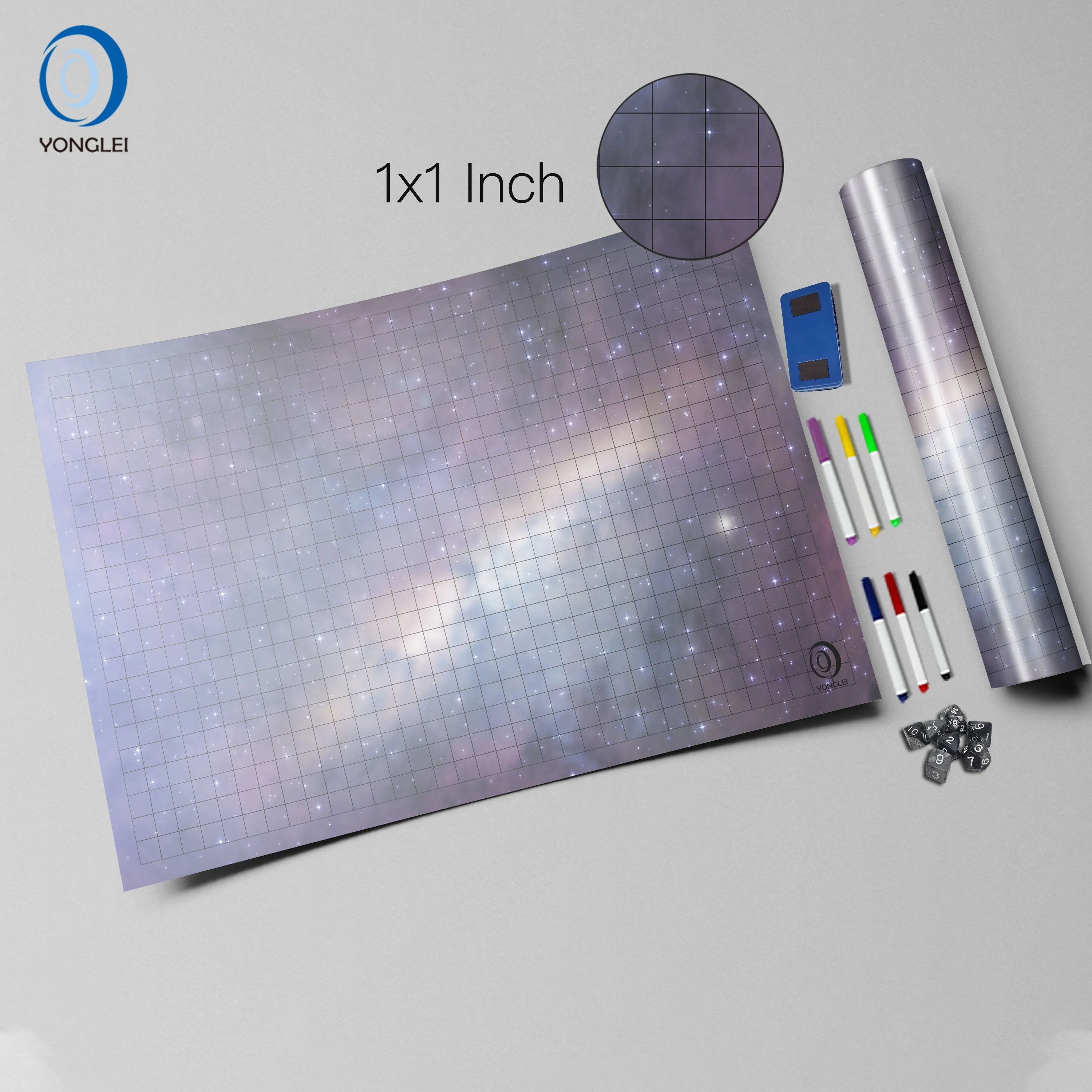 2.3-1A2 Easy erasable dry erase grid mat wargame battle mat