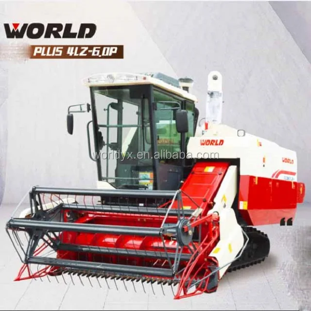 WORLD 4LZ-6.0P 102HP Combine Harvester Machine for Rice Wheat Corn Harvesting