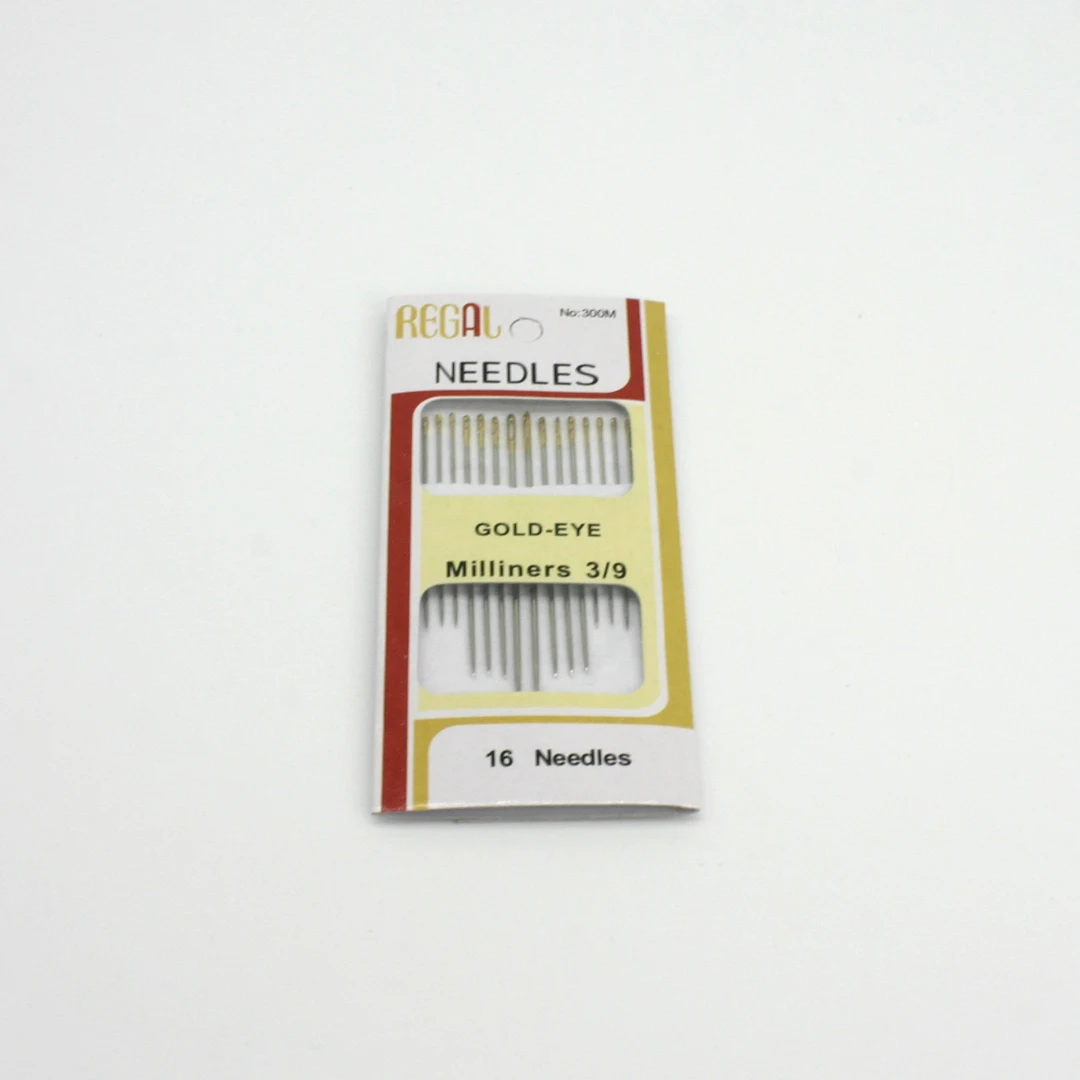 16Pcs High Quality Assorted Self Threading Hand Stitch Sewing Needle kit in blister card with Golden Eye