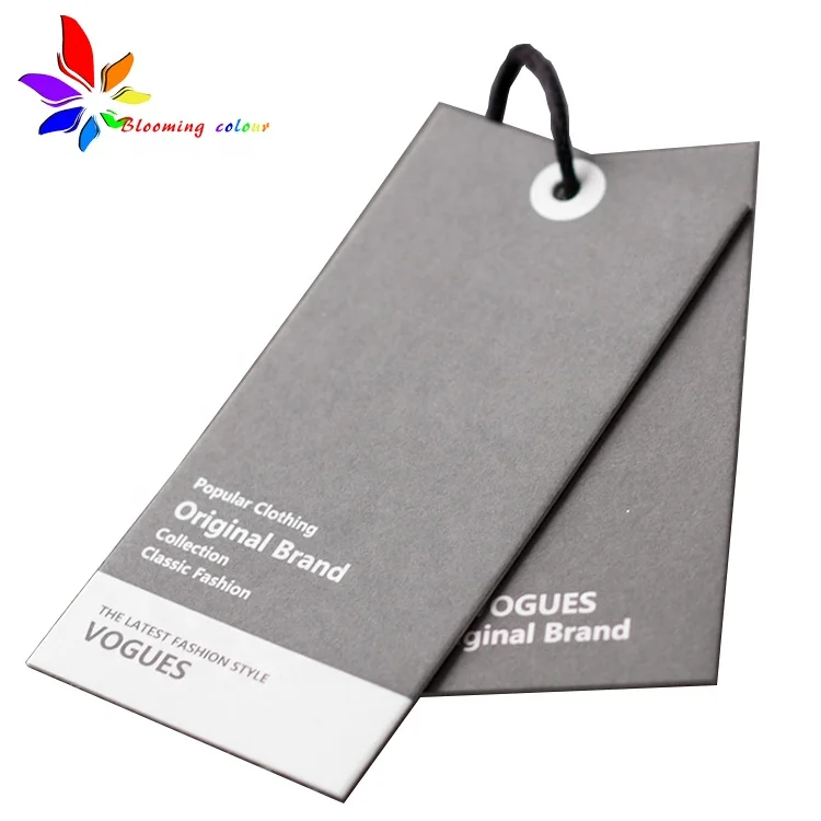 Customized printed logo hang tag foldable paper label for clothing cosmetics garment jewelry