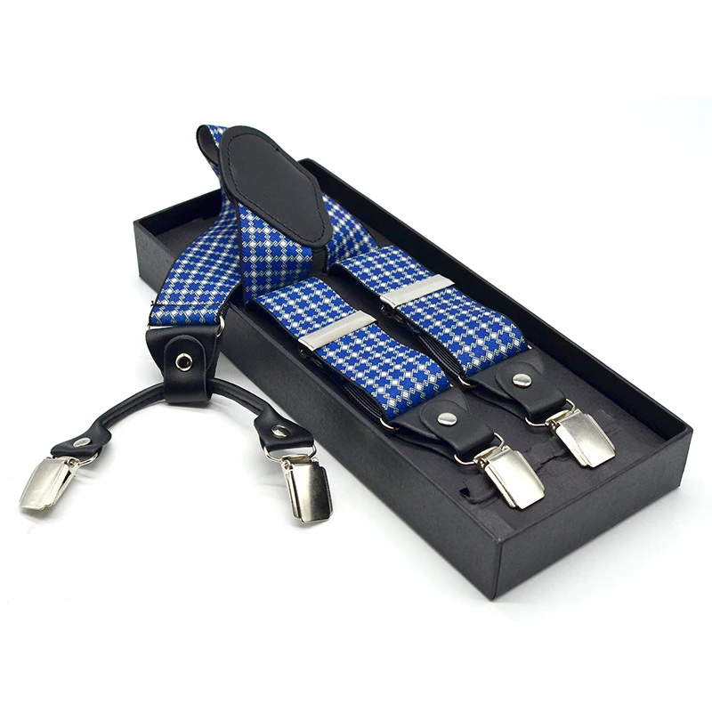 3,5 см Ширина подтяжки для 4 клипы Щепка металла мужские подтяжки индивидуальный логотип формальный стиль оптом по низкой цене