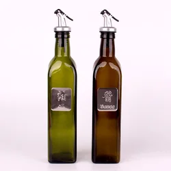 17OZ Automatic open edible oilcan olive oil edible oiler cooking oil glass bottles