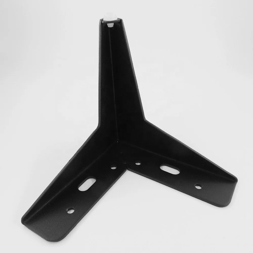 Hot Sale Replacement Hardware Accessories Triangle Chrome Black Cast Iron Metal Sofa Legs