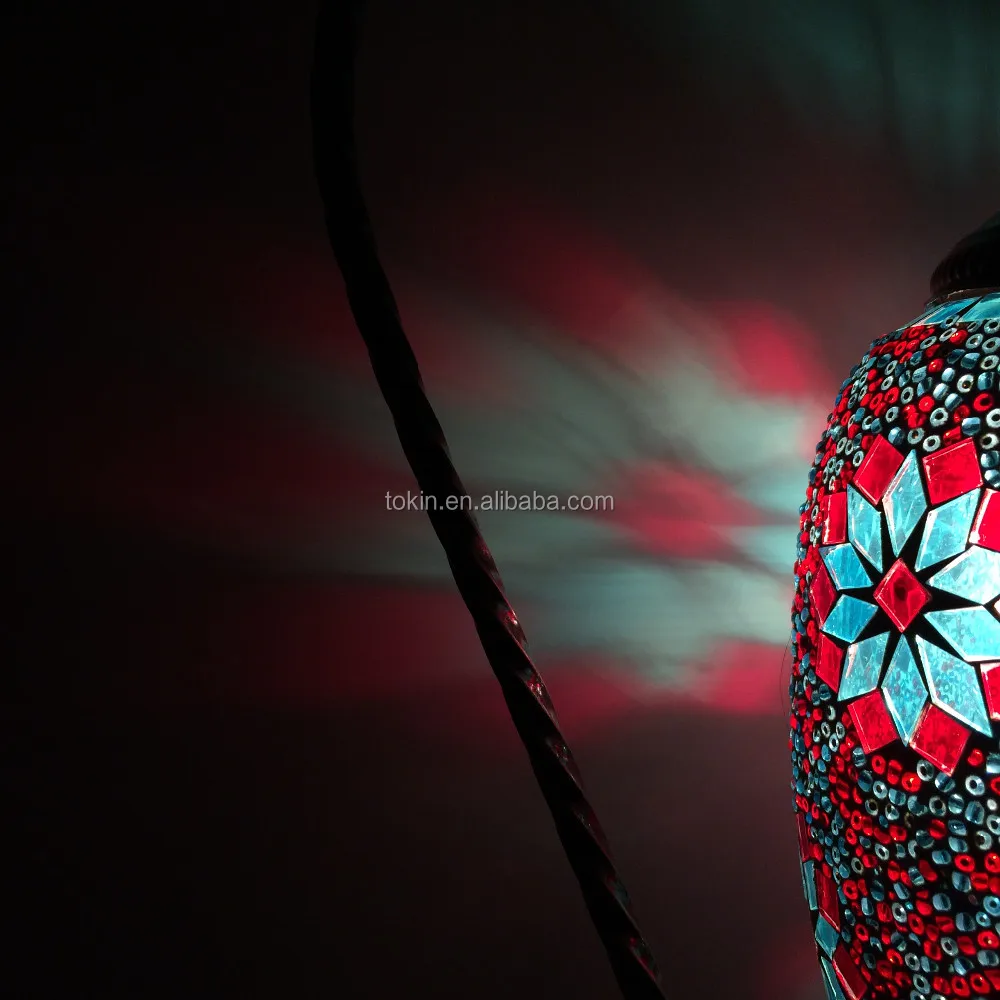 
2018 New Design s home decorative (TS1O01) glass material Handmade Mosaic Art table Turkish Lamp 