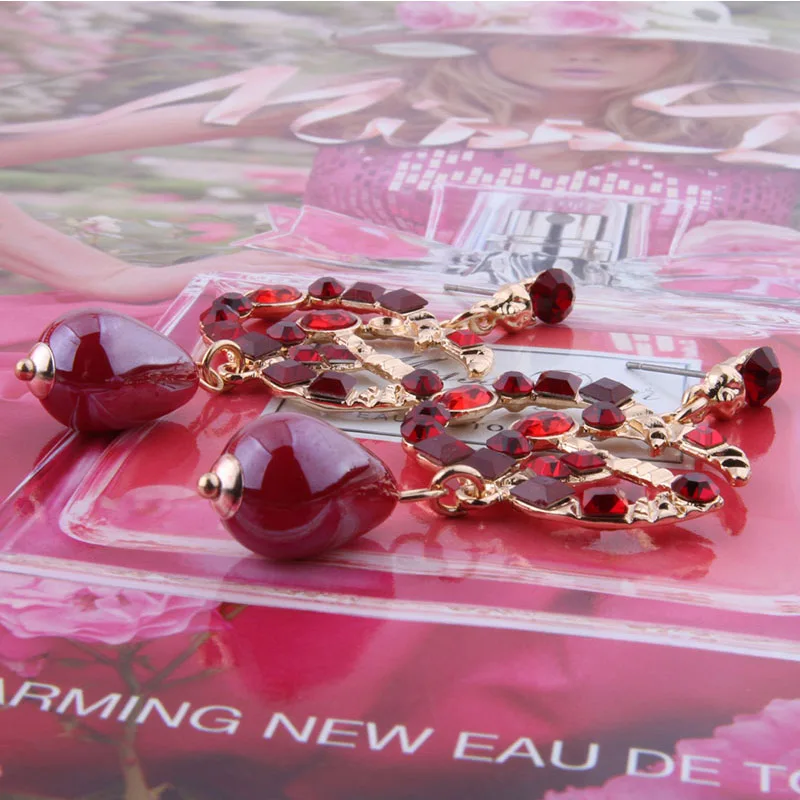 
Drop Earrings for Woman Charm Big Earring Zine Alloy Brand Rhinestone pearl Large Brinco Ear Christmas Oorbellen 