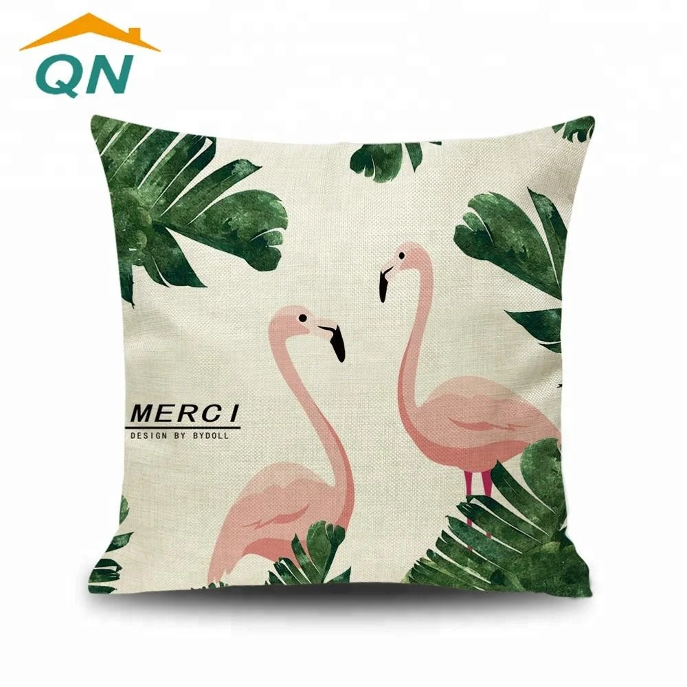 Digital Printed Banana Leaf Design sofa cotton Cushion Cover pillowcase