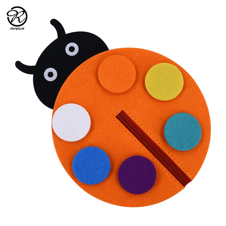 Милая безопасная войлочная божья коровка, детская игрушка, войлочная детская игрушка-насекомое