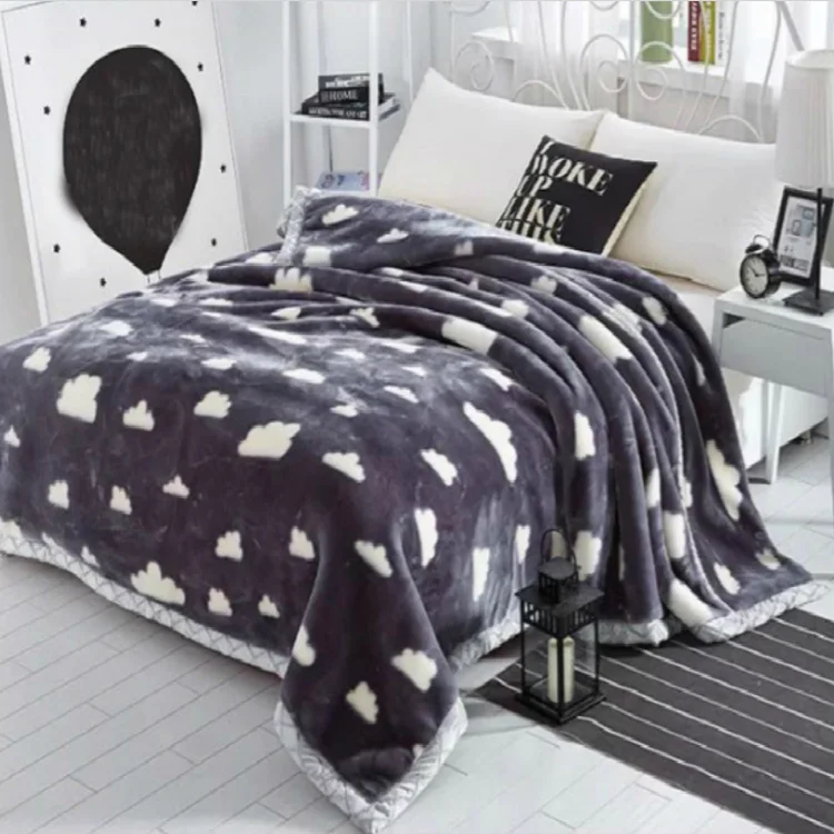 Korean style blanket super soft thick raschel printed mink baby blanket for dubai