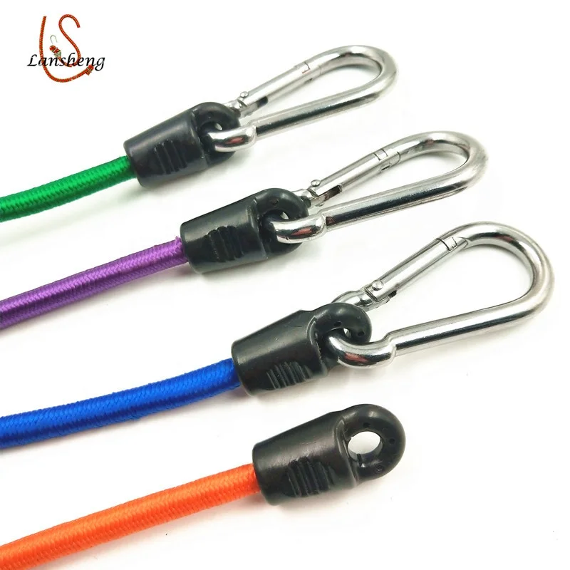 9mm Strong Elasticity High Wear Resistance Round Rubber Rope With Safety Hook