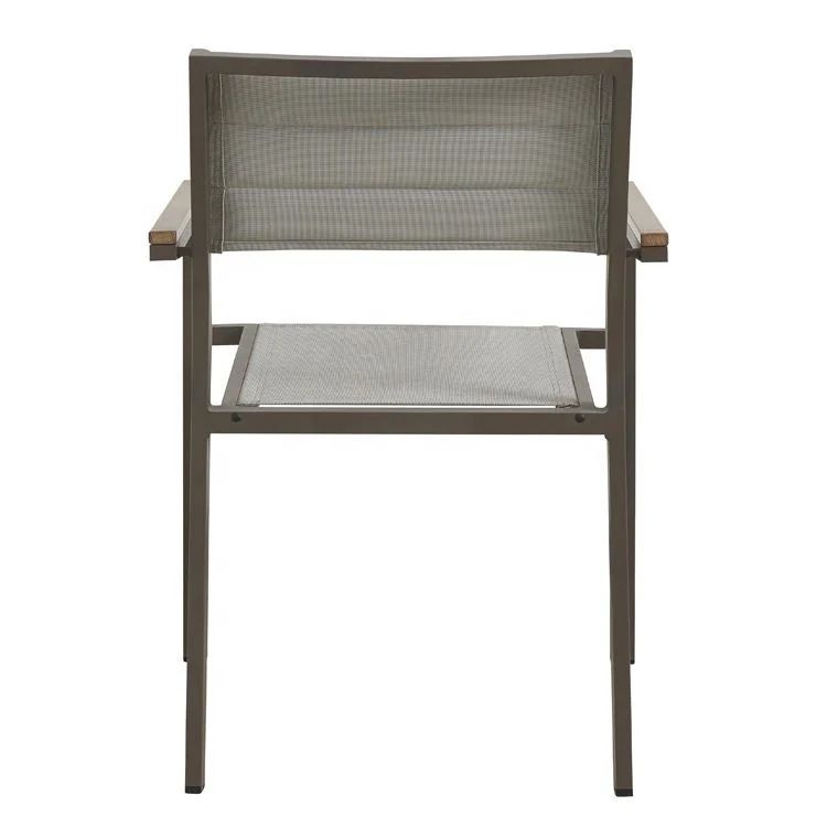 Restaurant Outside Patio Furniture Garden Wooden Arm top Outdoor Dining Chair