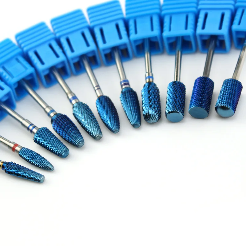 
 11 типов синих вольфрамовых карбидных заусенцев нанопокрытие сверла для ногтей для маникюра электрической дрели аксессуары   (62197968701)