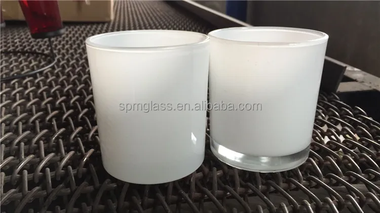 
wholesale glass white candle tumbler with lids 