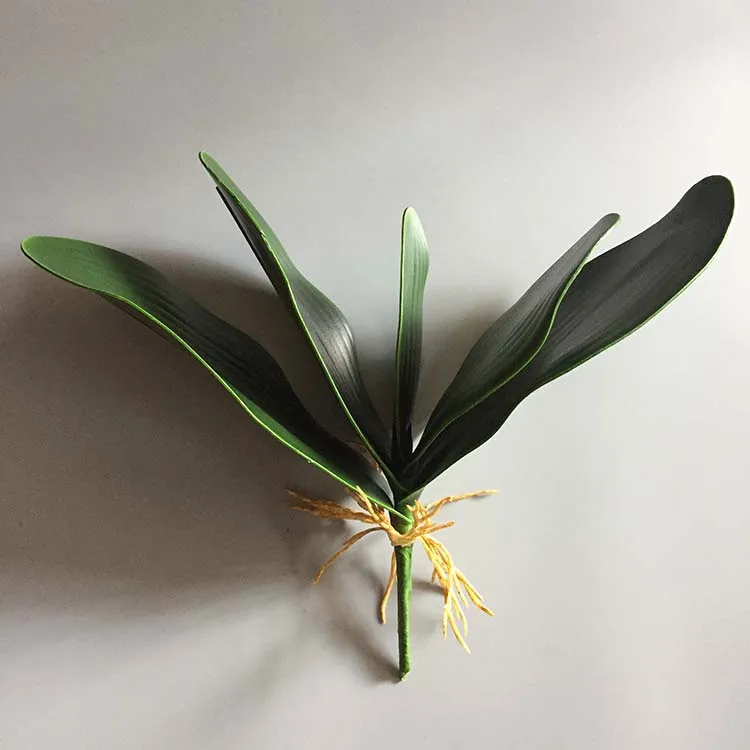 Real touch artificial orchid leaves for wedding centerpieces and flower arrangements