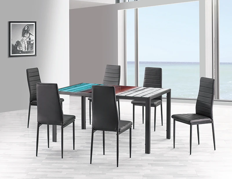 wholesale 12mm tempered glass cheap japanese dining table with bench set