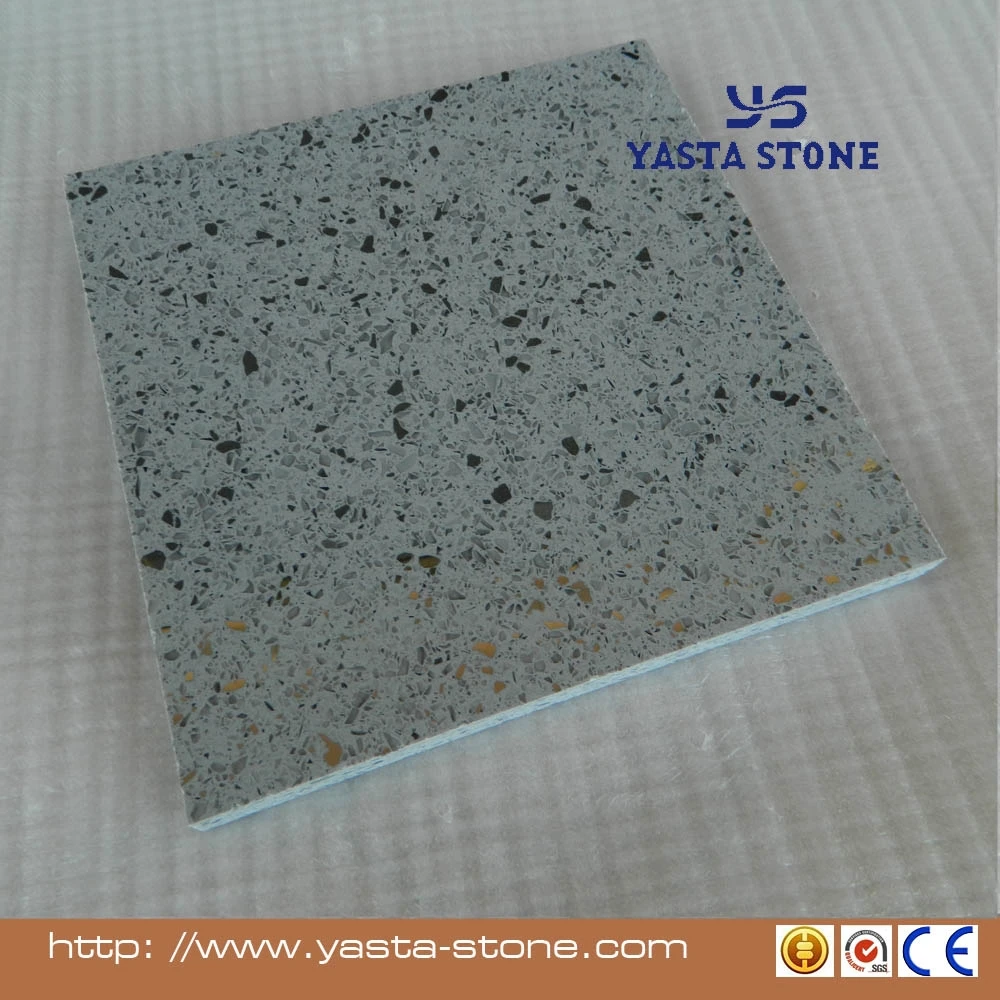 Sparkling Starlight Quartz Floor Grey Quartz Mirror Fleck Tiles