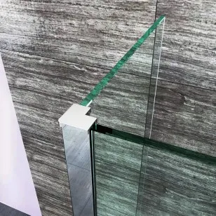 
SALLY 8mm Frameless Wetroom Walk in Glass Shower Door with Side Panel and Flipper Enclosure 