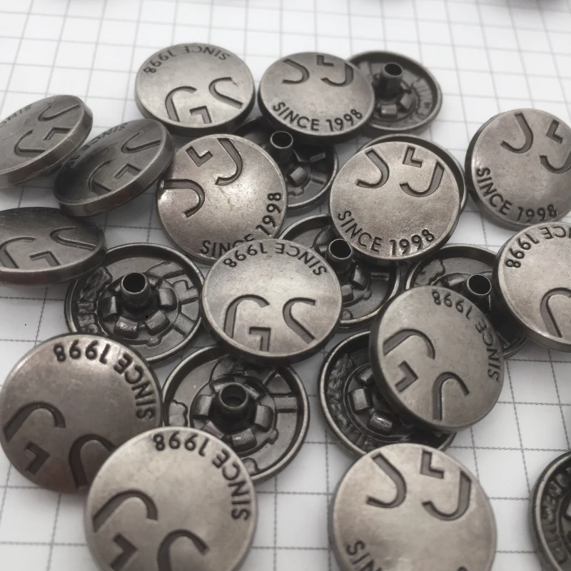 Factory direct retro silver snap button high quality metal snap men