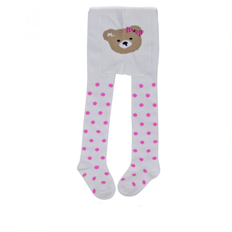 Factory custom baby winter coloured cute design kids cotton tights