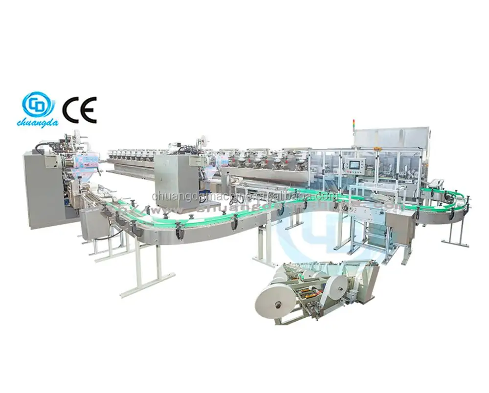 DJ:CD-2000II Baby diaper wet tissue machine, wet wipes production line(30-120pcs/pack)